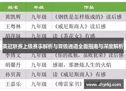 英冠联赛上级赛事解析与晋级通道全面指南与深度解析